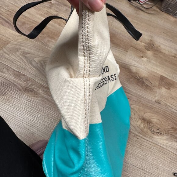 Kate Spade Tequila is Not My Friend Bacon Egg and Cheese Please Purse Tote Teal - Picture 12 of 16